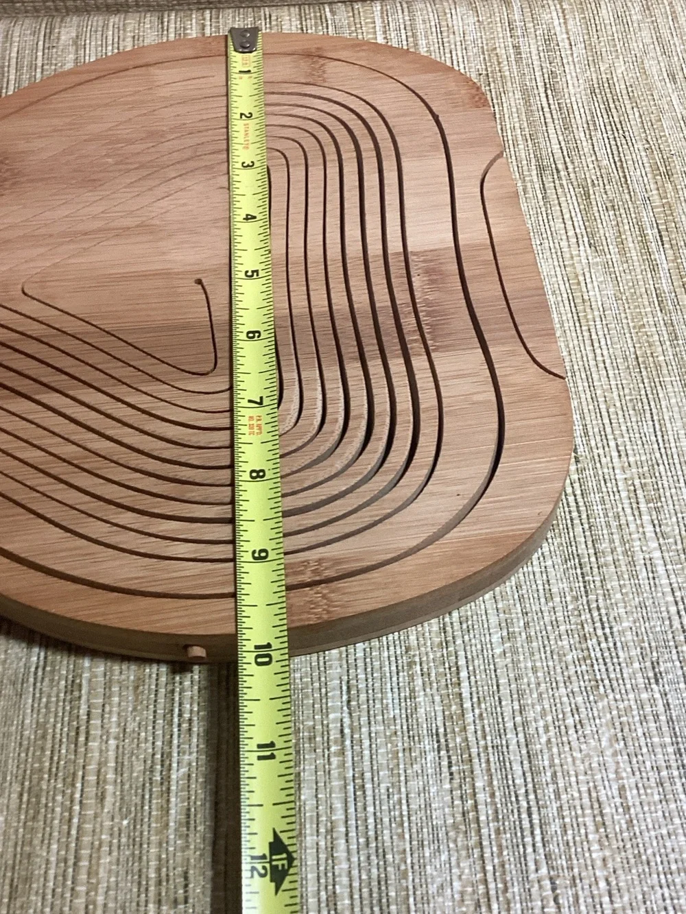 Bamboo Handcrafted Wooden Pear Fruit Bowl and Trivet Natural Wood